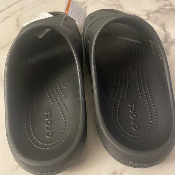 CROCS Women's Black Slide Sandals - Picture 3 of 6